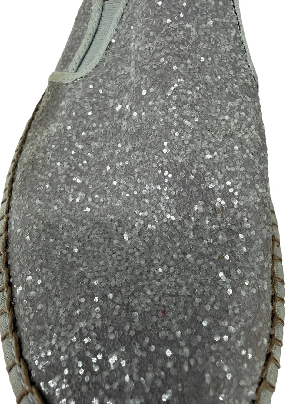 Gaimo Silver Glitter Platform Espadrille Slip On Shoes Made in Spain EU 41 US 10